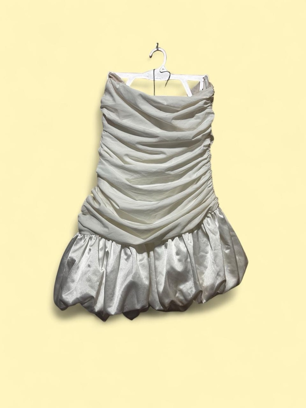 Strapless White Ruffle Mini Dress - Picture 2 of 3